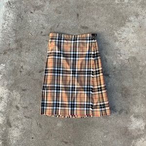 Vintage plaid pleated skirt